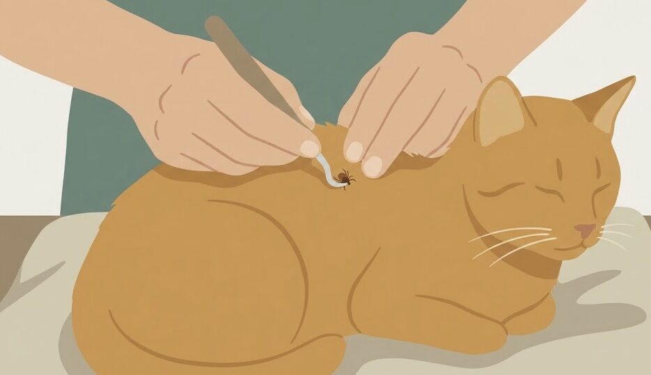 enlever des tiques sur un chat